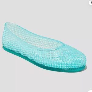 WILD FABLE Isabella turquoise jelly flats size 10